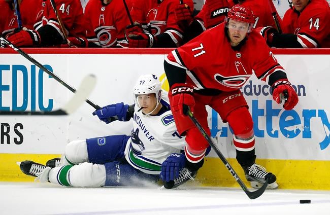 Aho's 2-point night leads Hurricanes past Canucks 5-3 | iNFOnews.ca