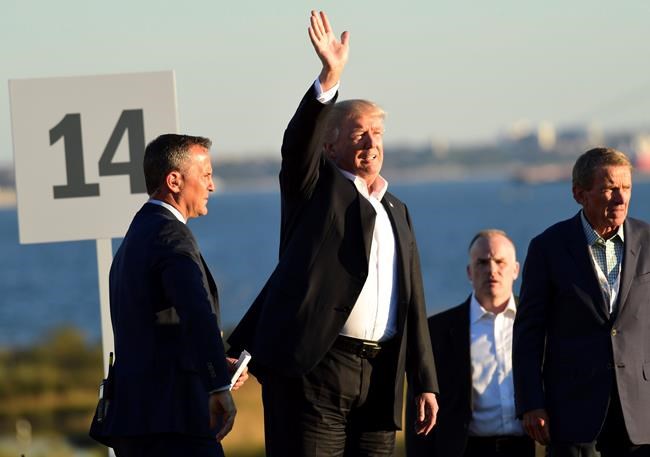 Trump arrives at Liberty National for Presidents Cup finale | iNFOnews.ca