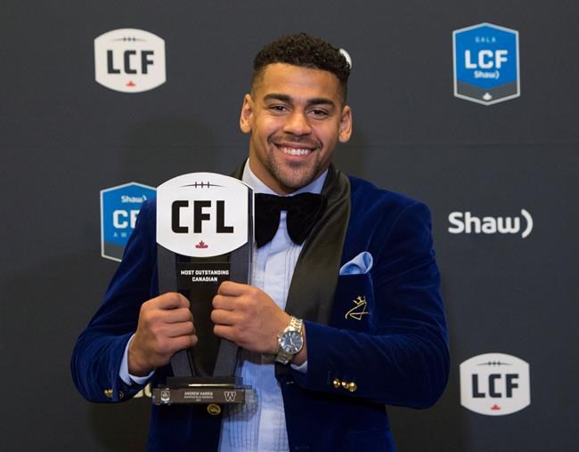 Winnipeg's Andrew Harris named the CFL's outstanding Canadian player | iNFOnews.ca