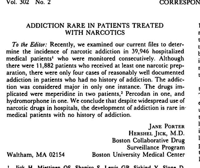 Painful words: How a 1980 letter fueled the opioid epidemic | iNFOnews.ca Painful words: How a 1980 letter fueled the opioid epidemic | iNFOnews.ca