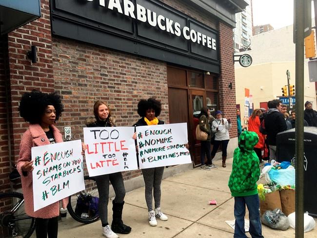 Starbucks closes stores, asks workers to talk about race | iNFOnews.ca CP1143432680