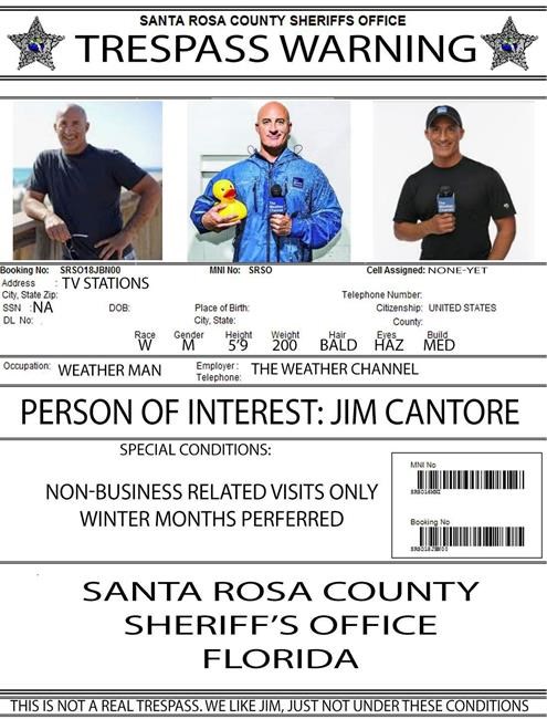 Florida county jokingly 'warns' forecaster to stay away | iNFOnews.ca