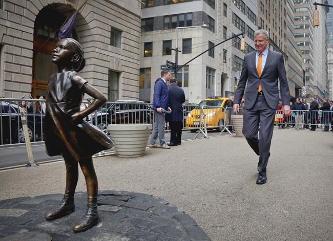 'Fearless Girl' statue opposite bull stays through February | iNFOnews.ca