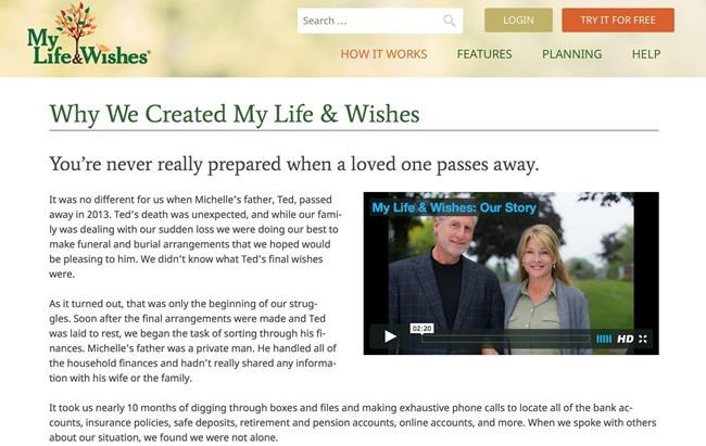 Click here when I die: Sites lay out plans for loved ones | iNFOnews.ca Click here when I die: Sites lay out plans for loved ones | iNFOnews.ca