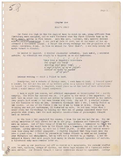 Auction of rare Alcoholics Anonymous manuscript announced | iNFOnews.ca Auction of rare Alcoholics Anonymous manuscript announced | iNFOnews.ca