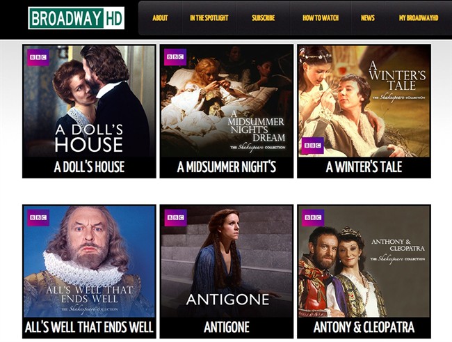 New online site BroadwayHD offers to stream live theatre events to computers and phones | iNFOnews.ca CP35082894