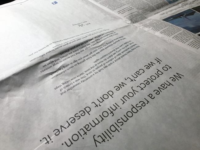 Facebook ads apologize for Cambridge Analytica scandal | iNFOnews.ca Facebook ads apologize for Cambridge Analytica scandal | iNFOnews.ca