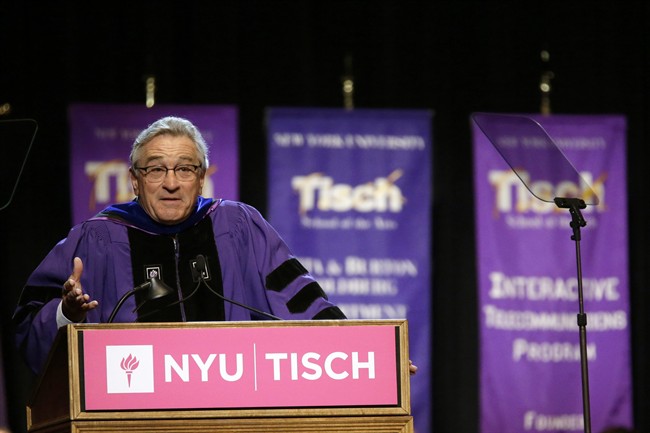Robert De Niro tells NY University arts graduates 'passion should always trump common sense' | iNFOnews.ca CP33199458