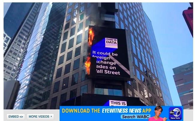Digital billboard catches fire in Times Square | iNFOnews.ca