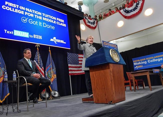 Clinton lauds free NY tuition plan as a progressive first | iNFOnews.ca