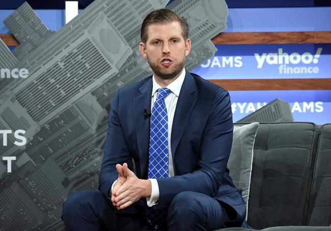 Eric Trump slated to talk with NY investigators via video | iNFOnews.ca