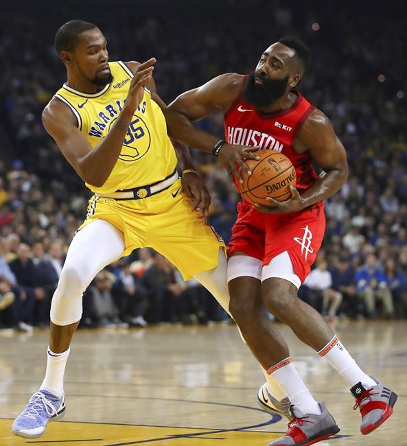 Harden rallies Rockets in OT to edge Warriors 135-134 | iNFOnews.ca