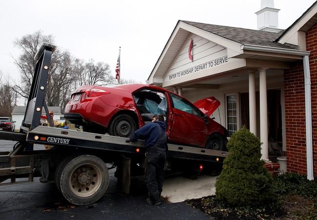 6 hurt when car crashes into church, shatters stained glass | iNFOnews.ca CP187503932