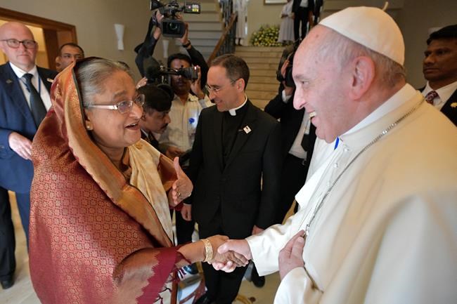 The Latest: Pope calls Myanmar refugees by Rohingya name | iNFOnews.ca