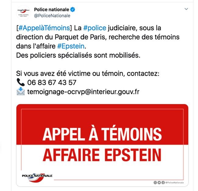 France urges victims to come forward in Epstein sex probe | iNFOnews.ca CP81072466