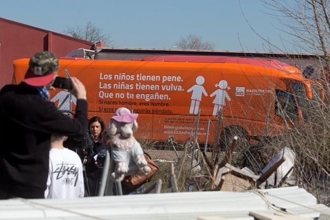 Madrid officials impound bus with anti-transgender message | iNFOnews.ca