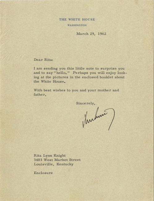 JFK letter to girl who saved pennies for DC trip up for sale | iNFOnews.ca JFK letter to girl who saved pennies for DC trip up for sale | iNFOnews.ca