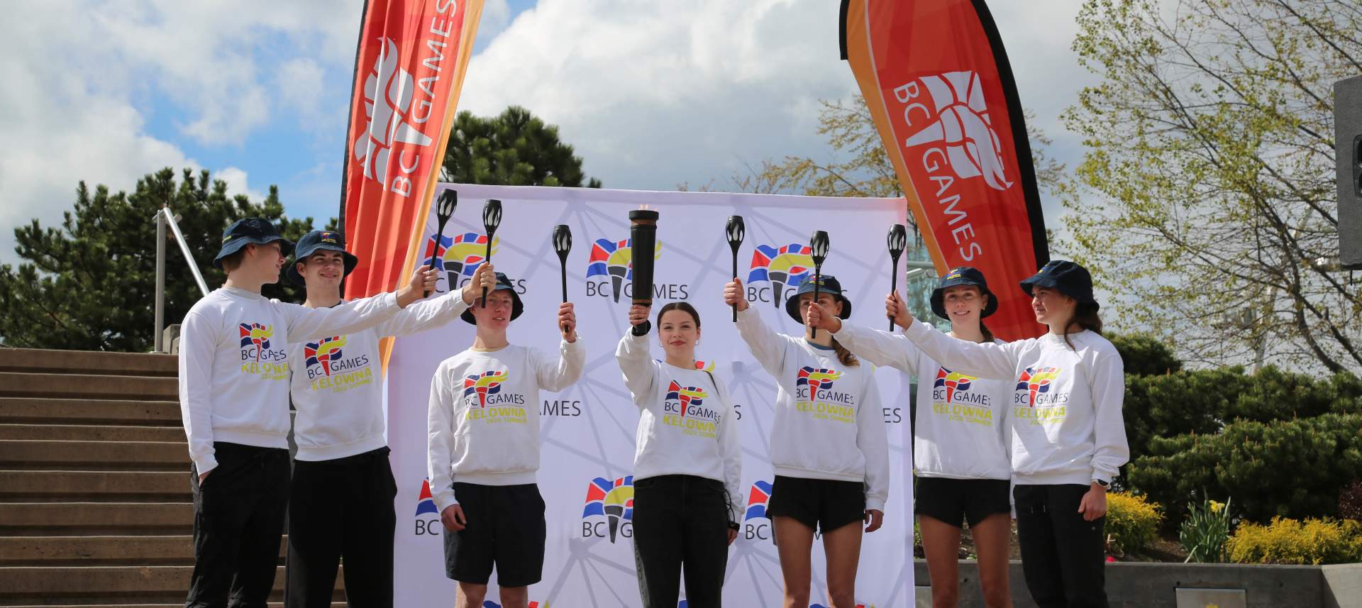 BC Summer Games participants on podium