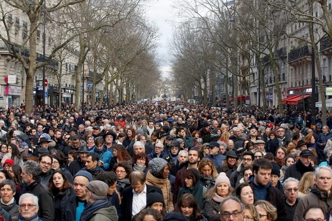 The Latest: French boo far-right Le Pen at memorial march | iNFOnews.ca The Latest: French boo far-right Le Pen at memorial march | iNFOnews.ca