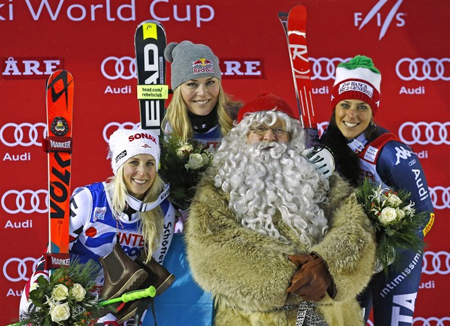 4 for 4: Vonn wins giant slalom for 4th straight victory; Shiffrin out after warmup crash | iNFOnews.ca CP35661961
