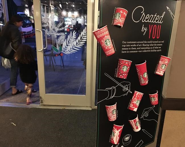 Snowflakes, Santa, reindeer back on Starbucks holiday cups | iNFOnews.ca