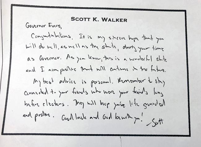Note: Walker wished Evers well, told him to stay connected | iNFOnews.ca CP979250311