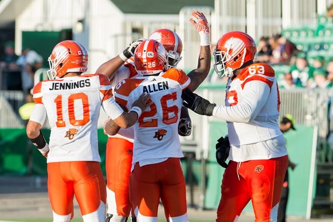 Jennings tosses three TDs, Lions beat winless Roughriders 40-27 | iNFOnews.ca Jennings tosses three TDs, Lions beat winless Roughriders 40-27 | iNFOnews.ca