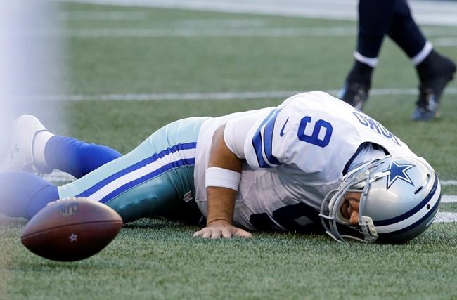Tony Romo out with another back injury, no word on return | iNFOnews.ca CP754471918
