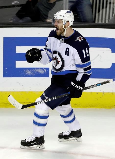 Little scores 2nd goal in OT, Jets beat Sharks 5-4 | iNFOnews.ca