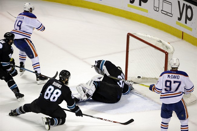 Maroon keys big 2nd period that leads Oilers past Sharks 6-3 | iNFOnews.ca CP36865236