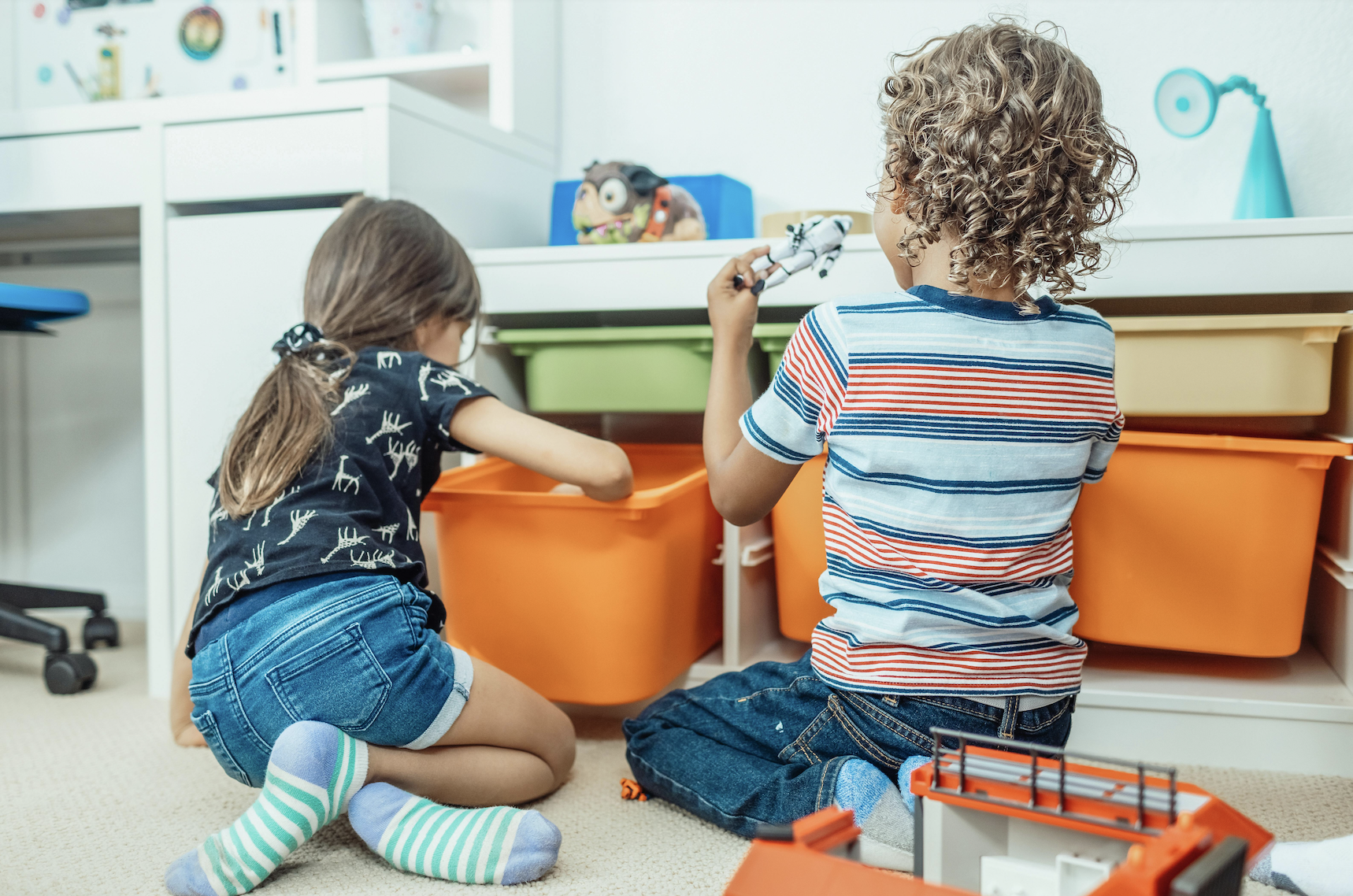 Two children playing.