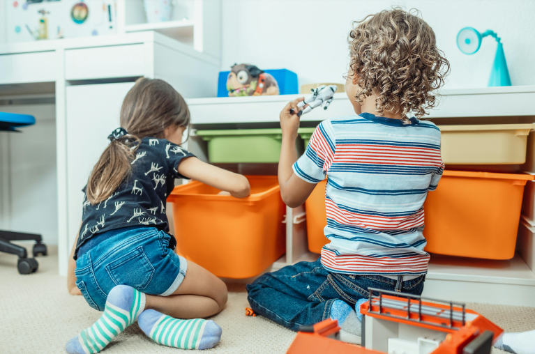 Two children playing.