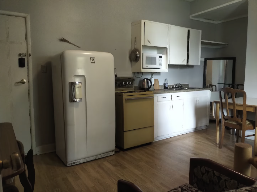 A kitchen at a Kelowna area short-term rental.
