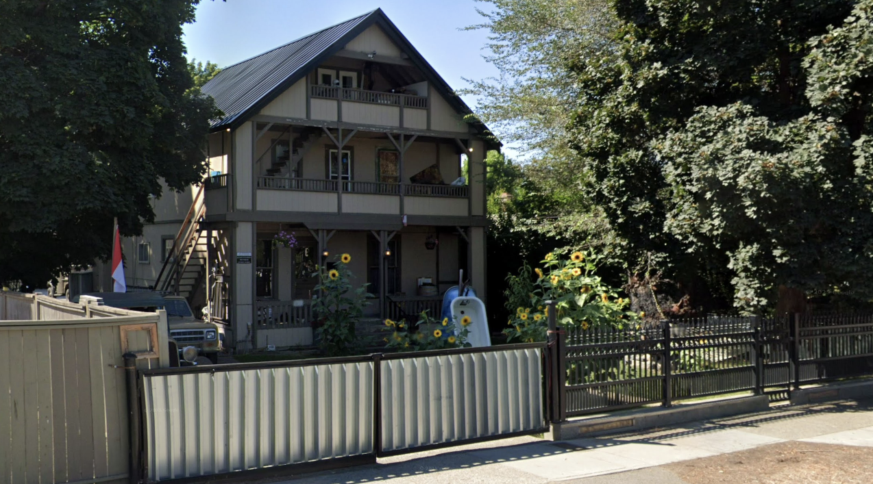 A property on Bernard Avenue in Kelowna, used for short-term rentals.
