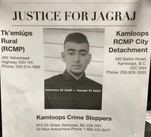 A wanted-style poster with a male's photo.