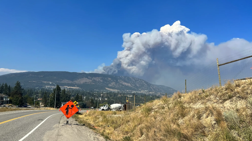 Smoke from the McDougal Creek wildfire in 2023.