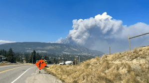 Smoke from the McDougal Creek wildfire in 2023.
