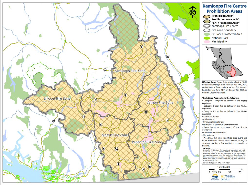 Campfires banned in Okanagan, Kamloops this Friday | iNFOnews.ca