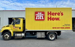 A yellow home hardware truck