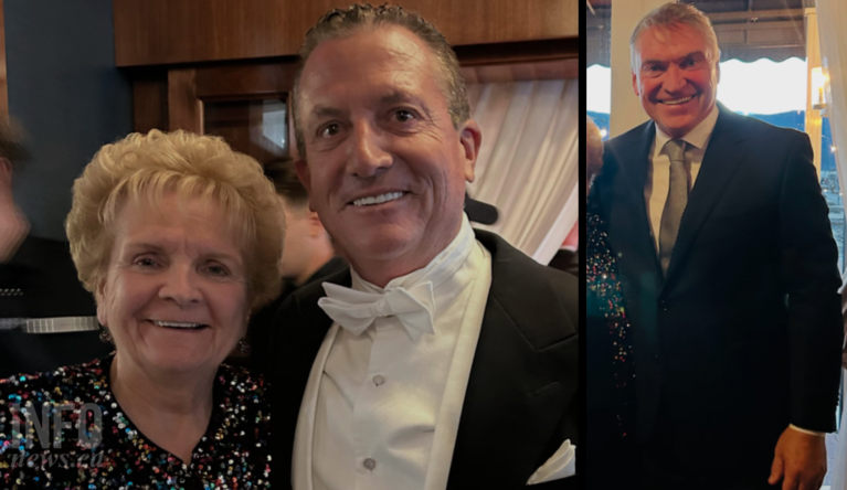 Three well-dressed people