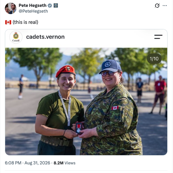 ‘Outrageous:’ Vernon MP blasts US secretary of war for 'bullying' cadets | iNFOnews.ca