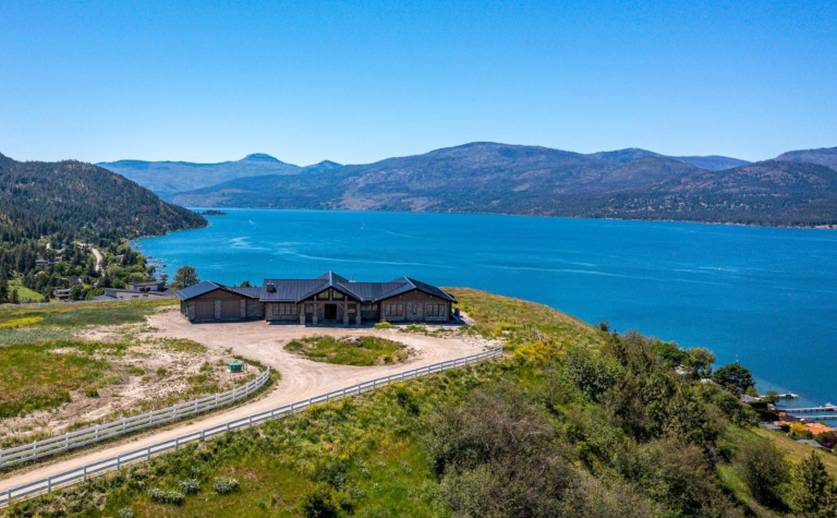 An aerial photograph of a $6 million Vernon home.