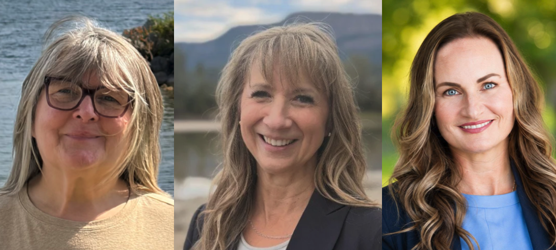 Three headshots of females okanagan mayors.