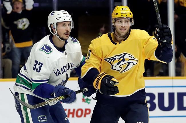 Sissons scores OT winner as Predators beat Canucks 4-3 | iNFOnews.ca