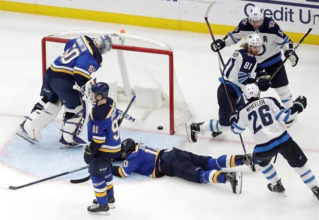 Connor scores in OT as Jets beat Blues 2-1 to even series | iNFOnews.ca