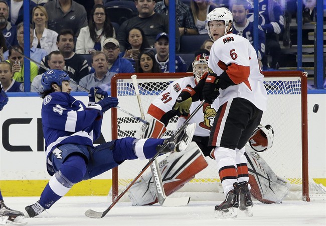 Nikita Kucherov has 2 goals, Ben Bishop makes 30 saves and Lightning beat the Senators 4-1 | iNFOnews.ca CP35647144