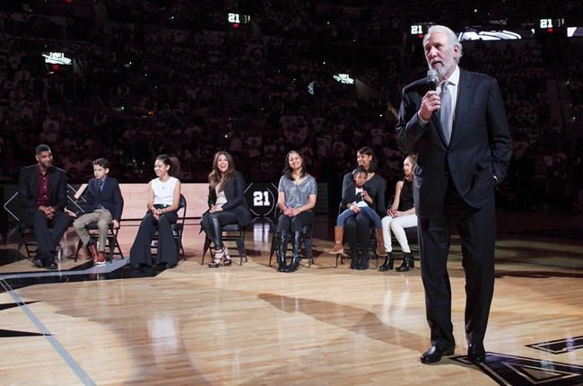 Spurs honour Duncan with emotional ceremony | iNFOnews.ca Spurs honour Duncan with emotional ceremony | iNFOnews.ca
