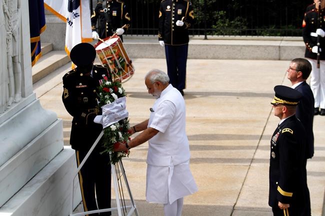 Indian prime minister lays wreath at Arlington | iNFOnews.ca