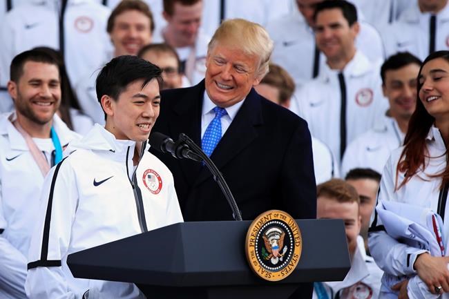 Trump welcomes Olympic athletes to the White House | iNFOnews.ca CP602439702