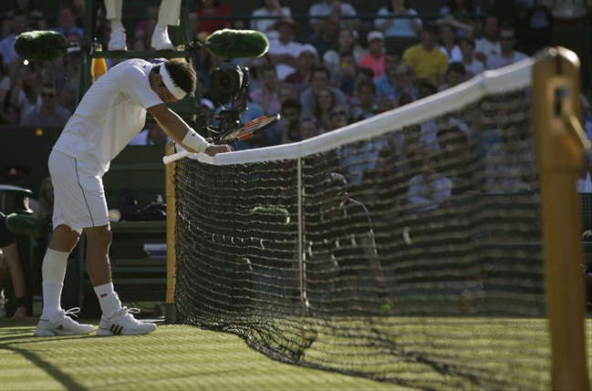 Kei Nishikori pulls out of second-round match at Wimbledon with recurrence of calf injury | iNFOnews.ca CP33682019
